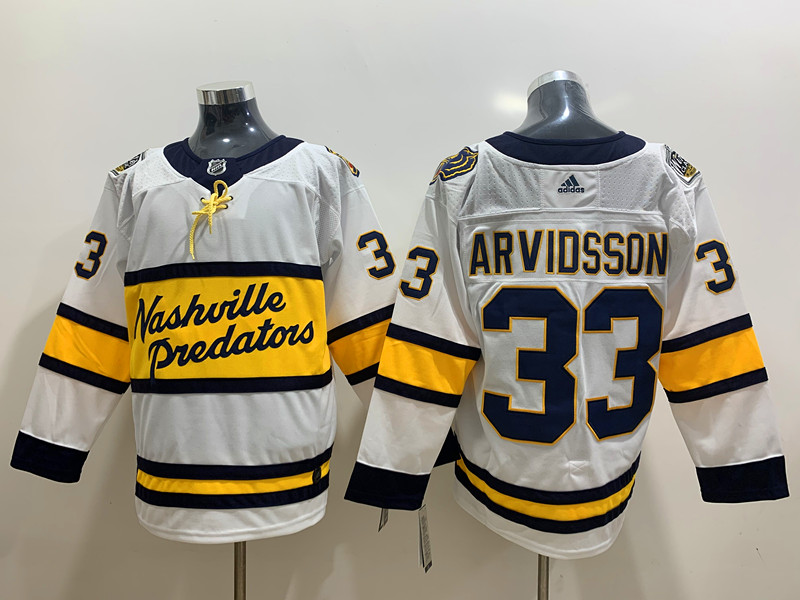 Men's Nashville Predators Viktor Arvidsson #33 White Breakaway Jersey